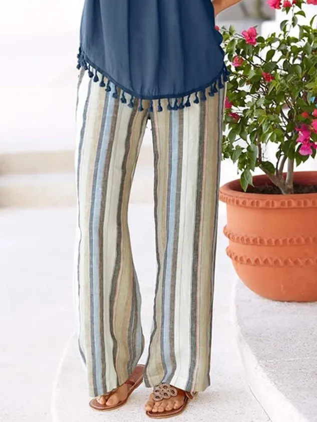Casual Striped Loose Pants