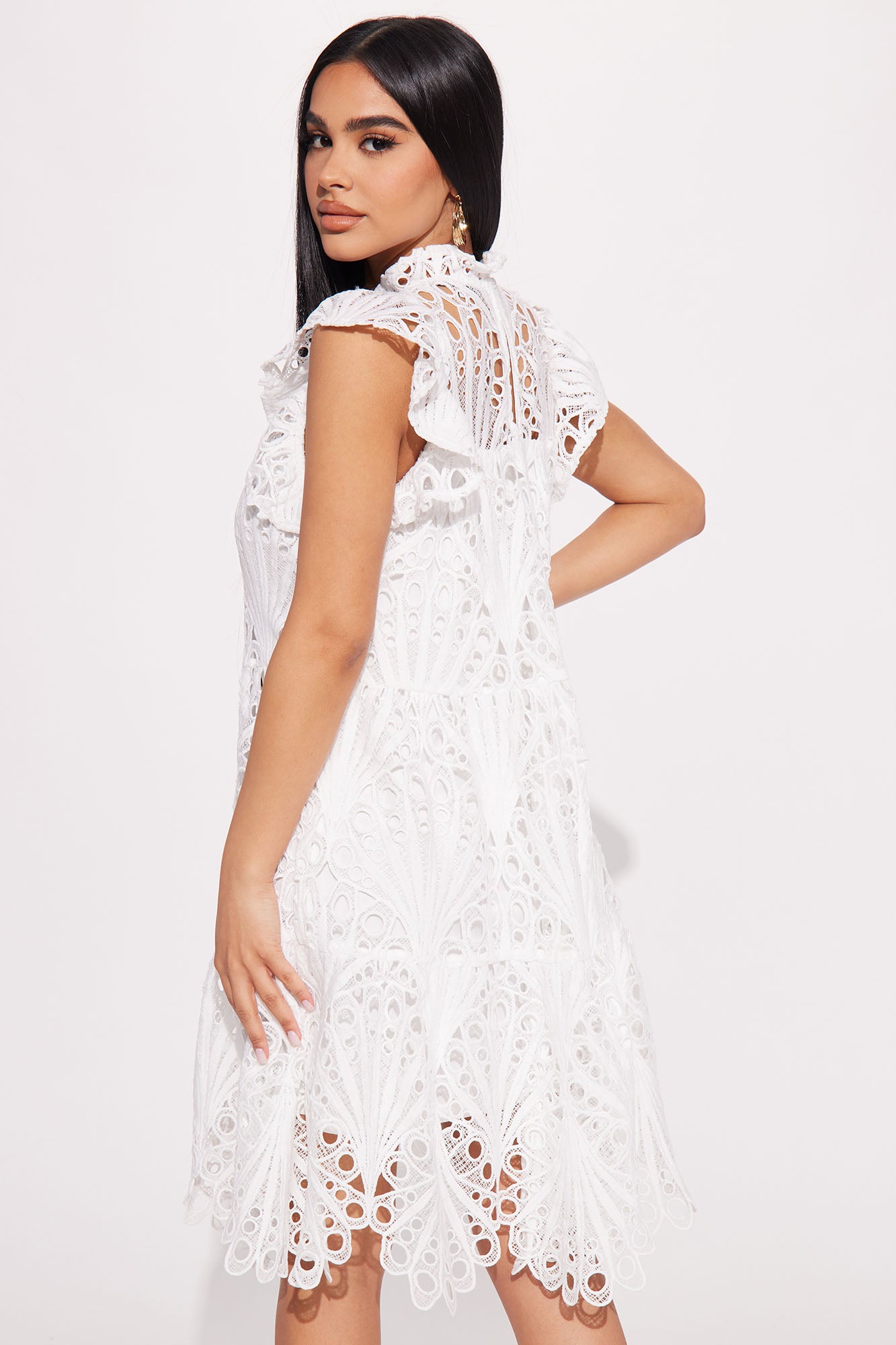 Something Special Lace Mini Dress - White