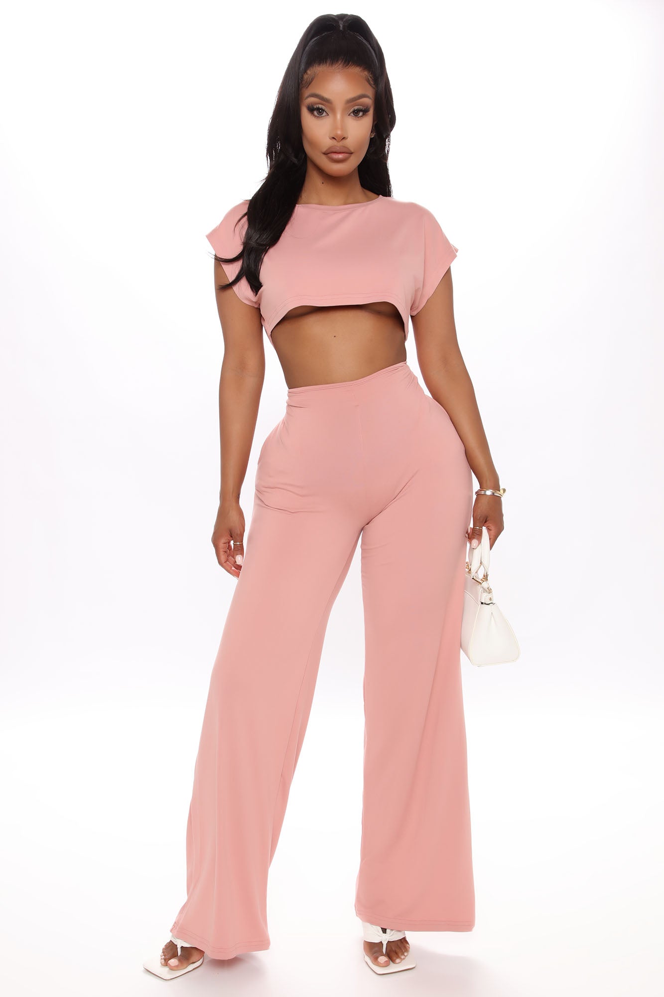 Movies And Chill Pant Set - Mauve