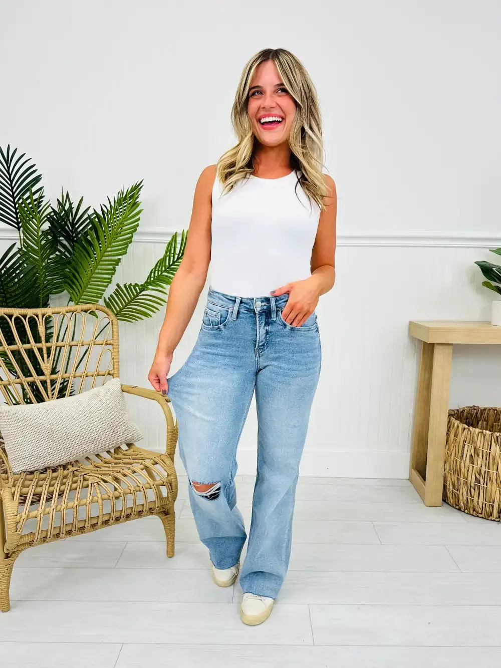 The Bee's Knees Tummy Control Wide Leg Jeans