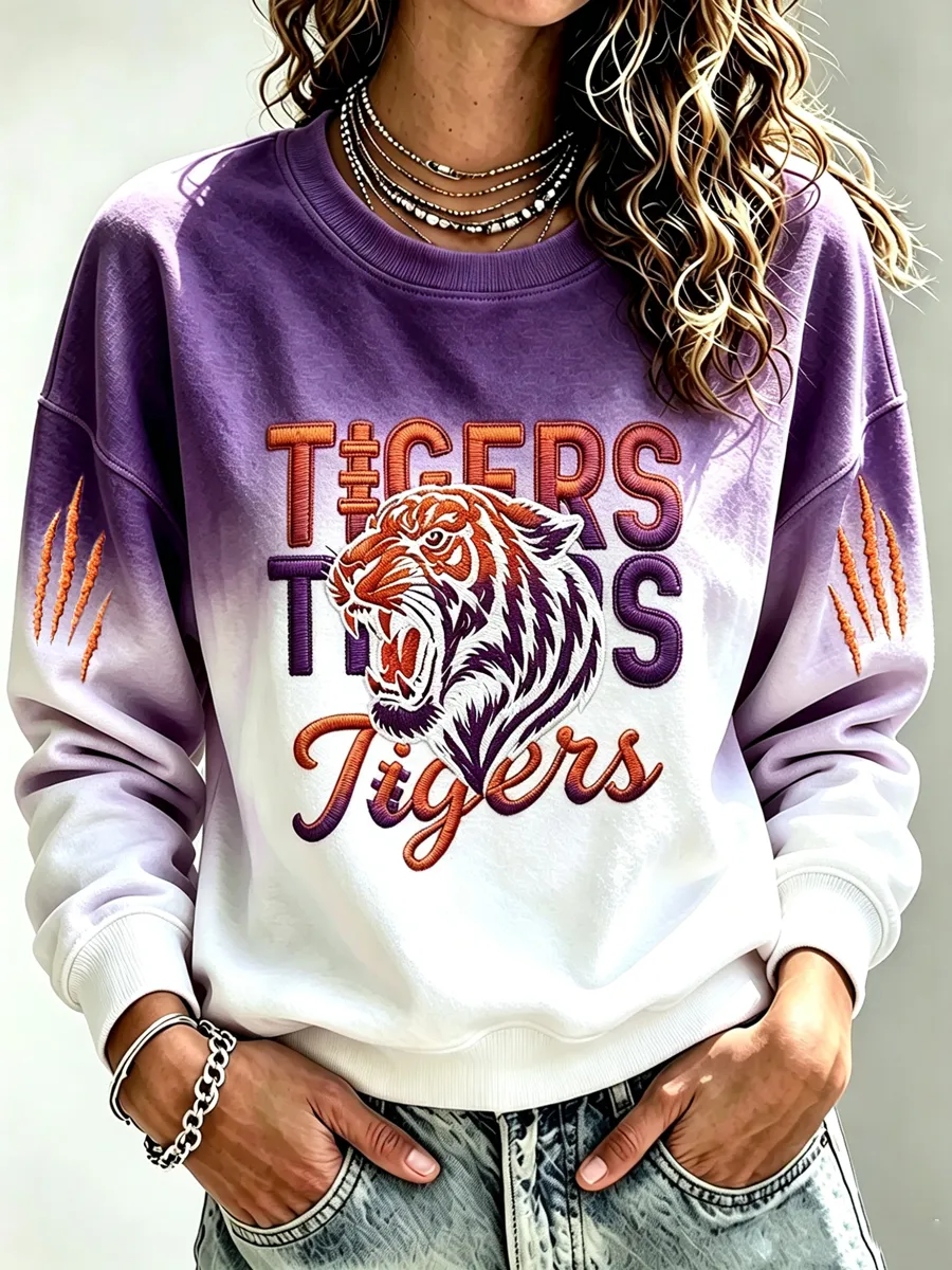 Ladies' Rugby Printed Round Neck T-Shirt