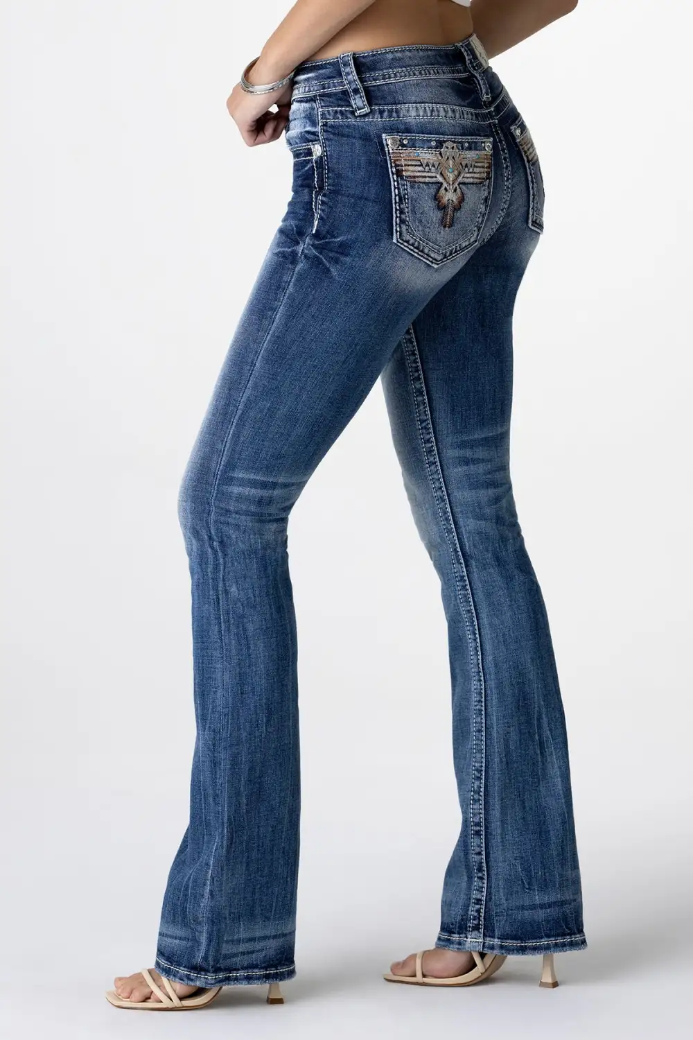 Sky Aztec Bootcut Jeans