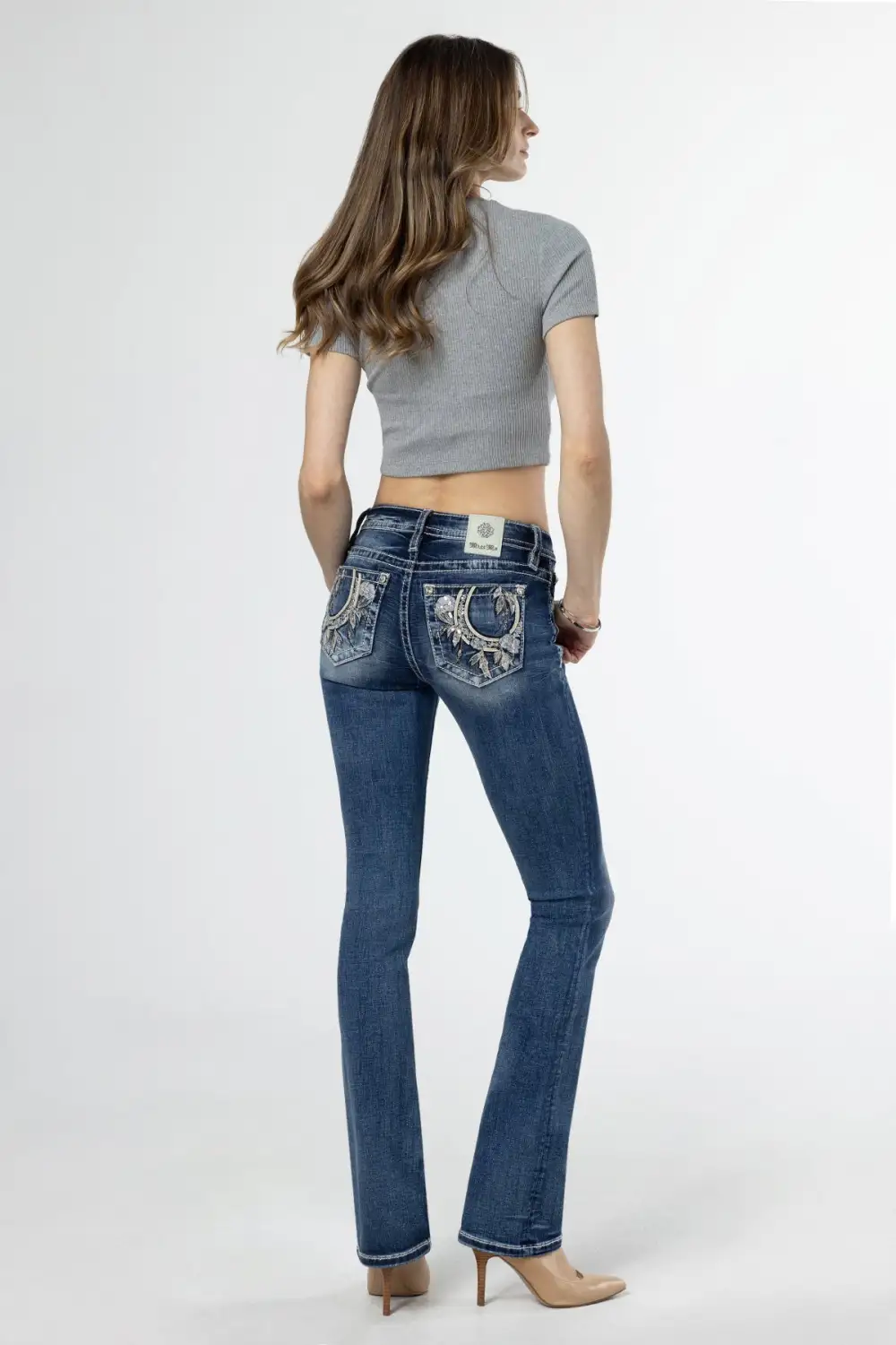 Floral Feathers Bootcut Jeans