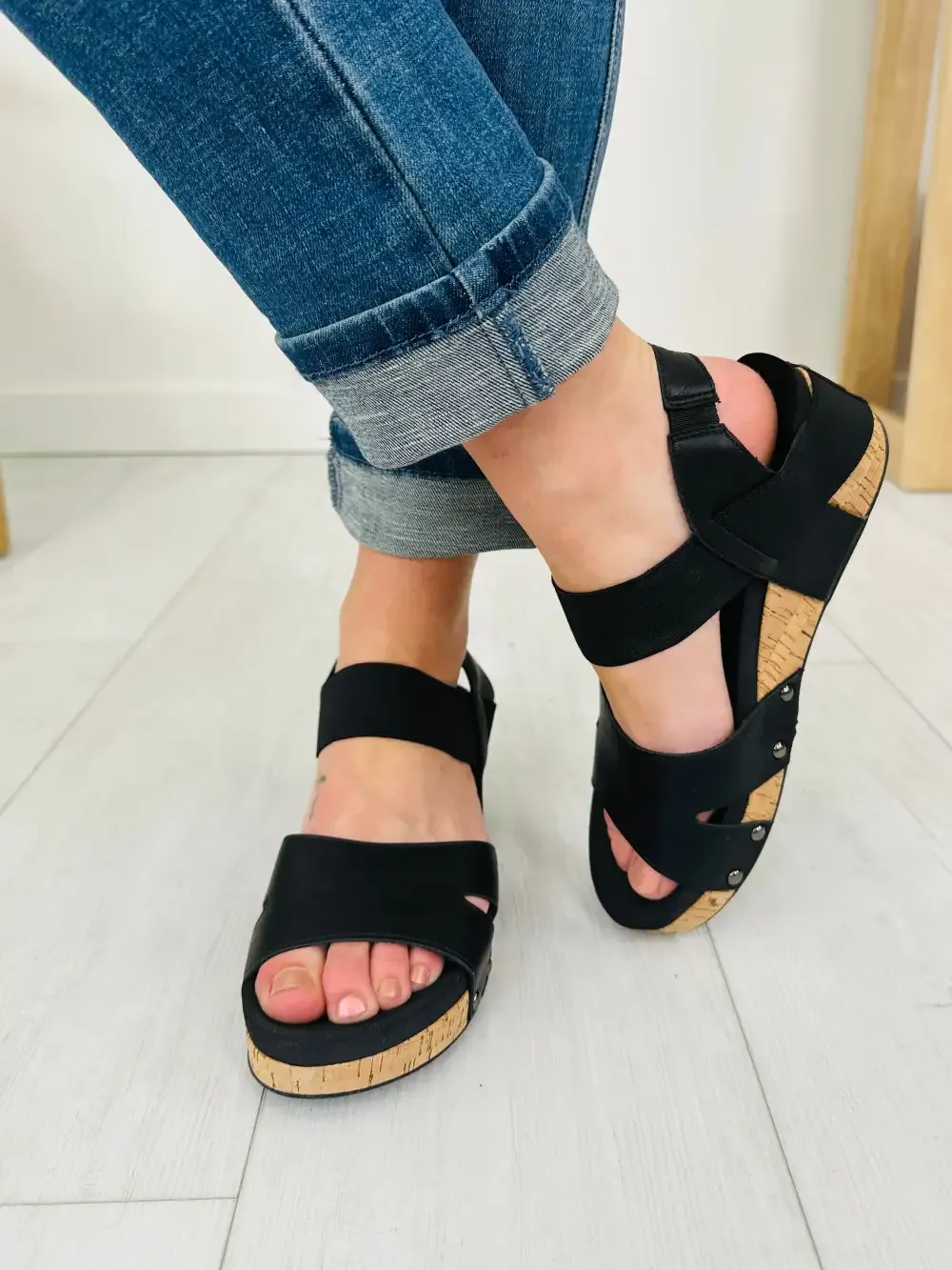 Sleek Step Wedges In Black