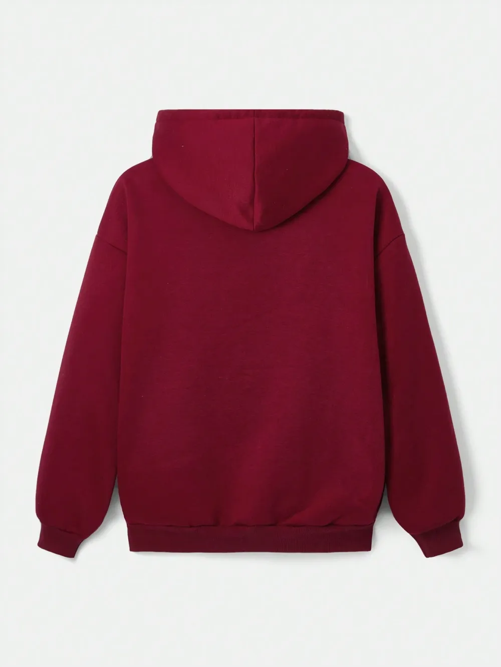 Women's Plain Hooded Fleece Sweatshirt With Drawstring