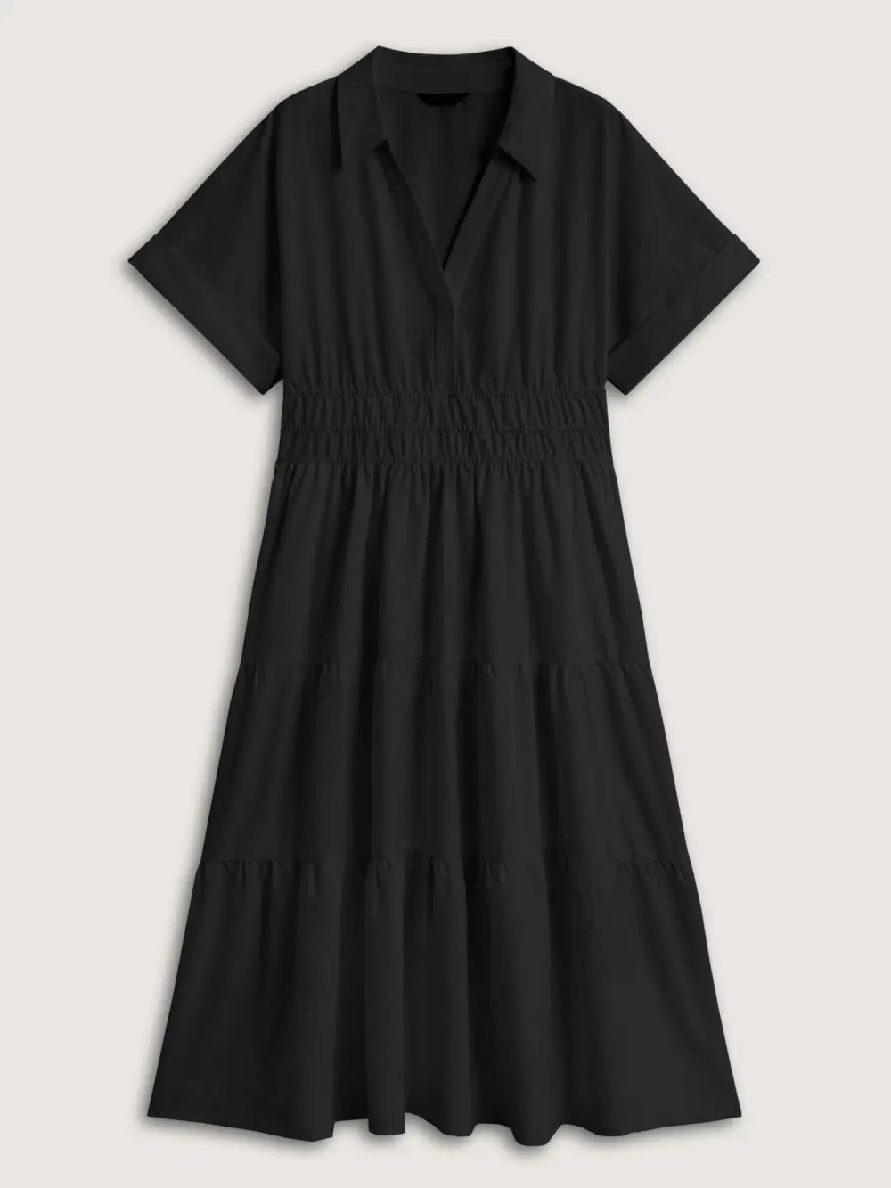 Midfield Tiered Midi Shirt Dress