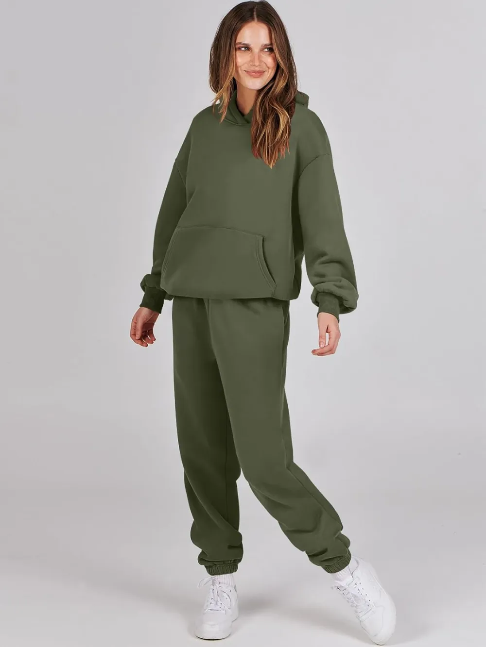 (Clearance Sale $1.99⚡) 2024 Women's Fall Oversized Casual Hoodie Two Piece Sweatshirt Jogging Pants Sweatshirt Set