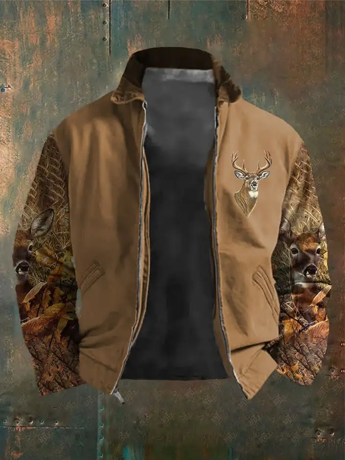 Men's Western Elk Outdoor Lapel Jacket