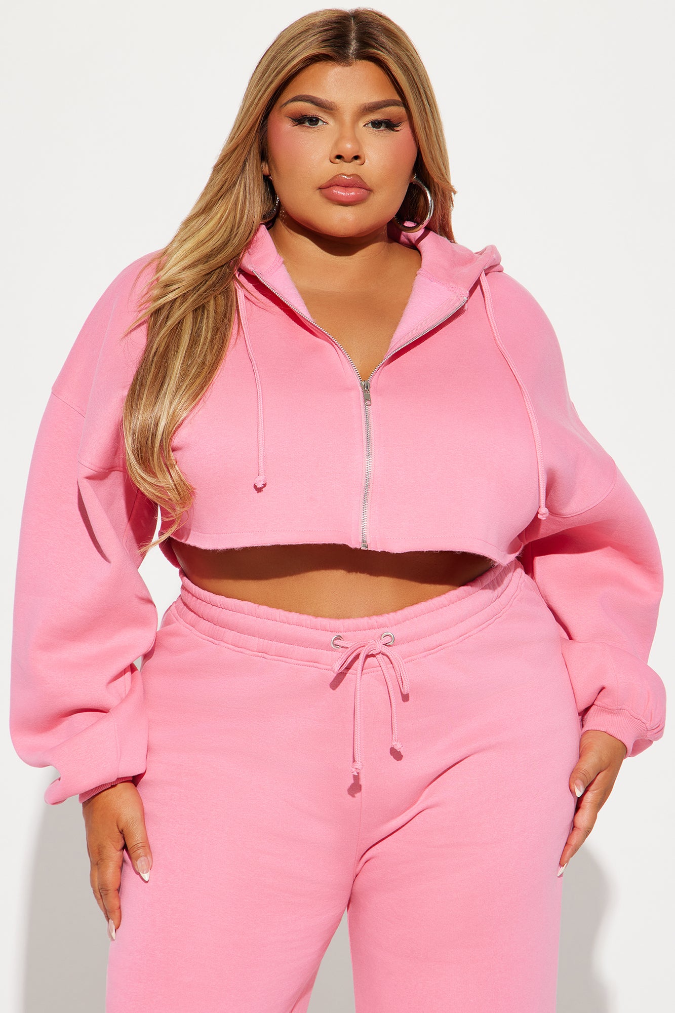 On The Go Fleece Pant Set - Pink