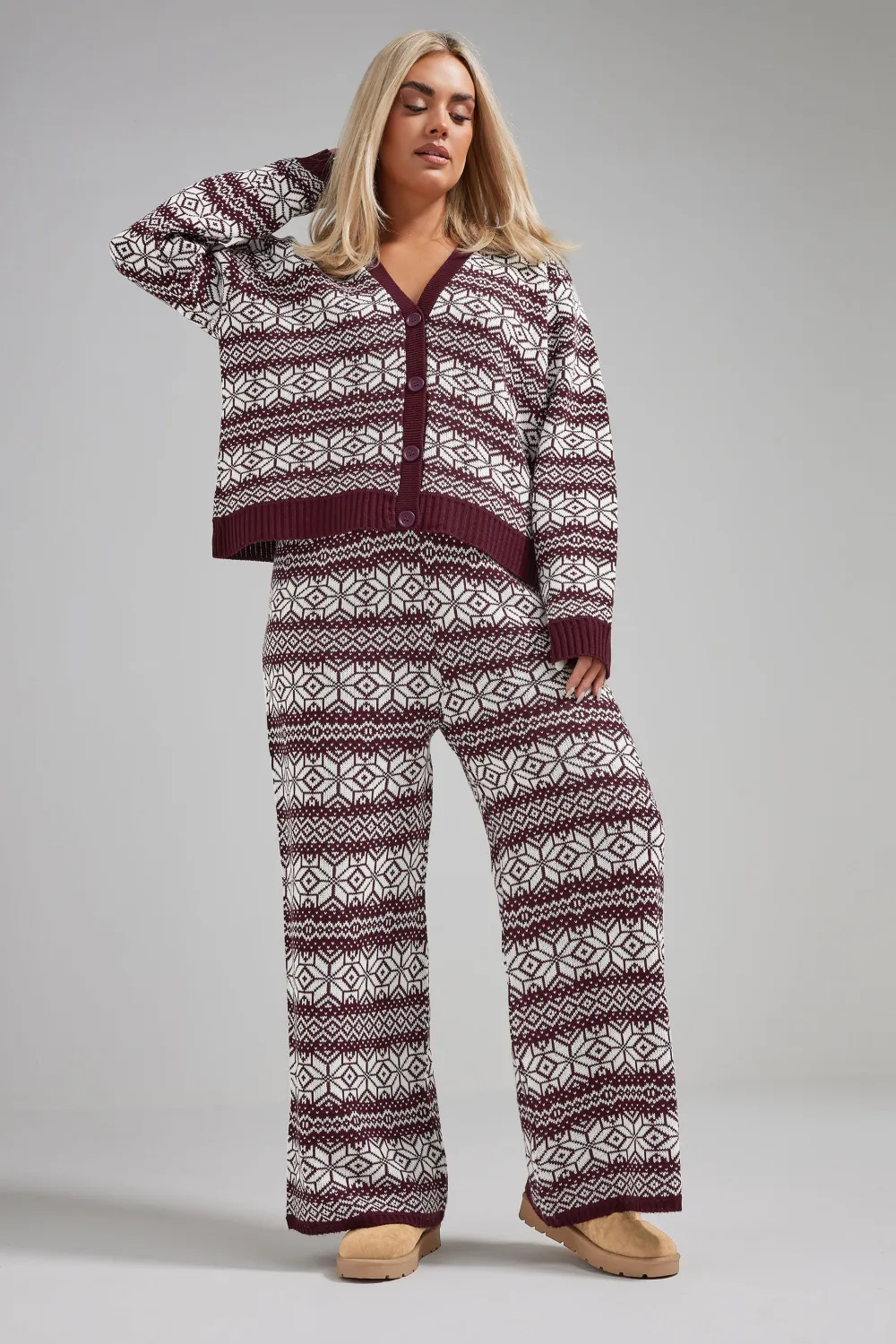 LIMITED COLLECTION Curve Blue Snowflake Knitted Cardigan