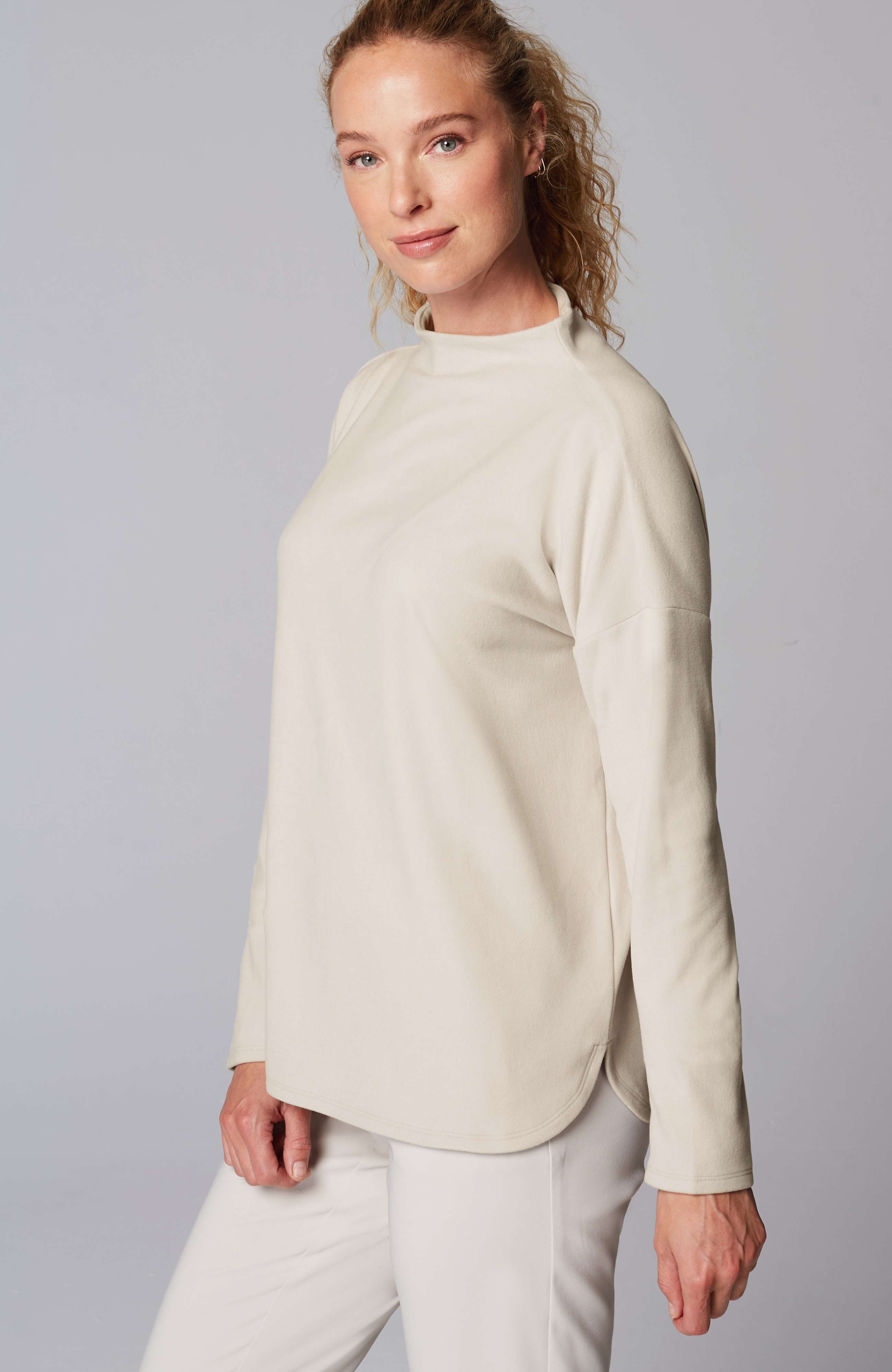 Fit Microfleece Funnel-Neck Top