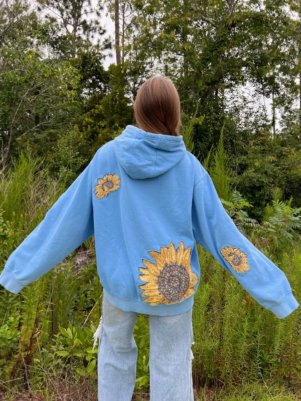 Blue Streetwear Leisure Hoodie Sweatshirts
