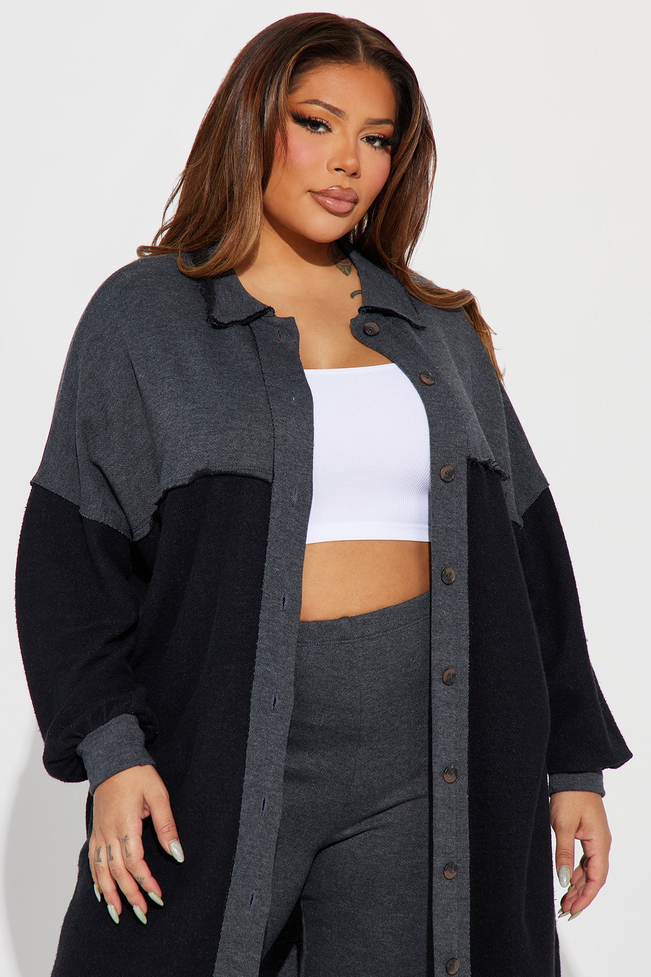On The Down Low Jogger Set - Charcoal