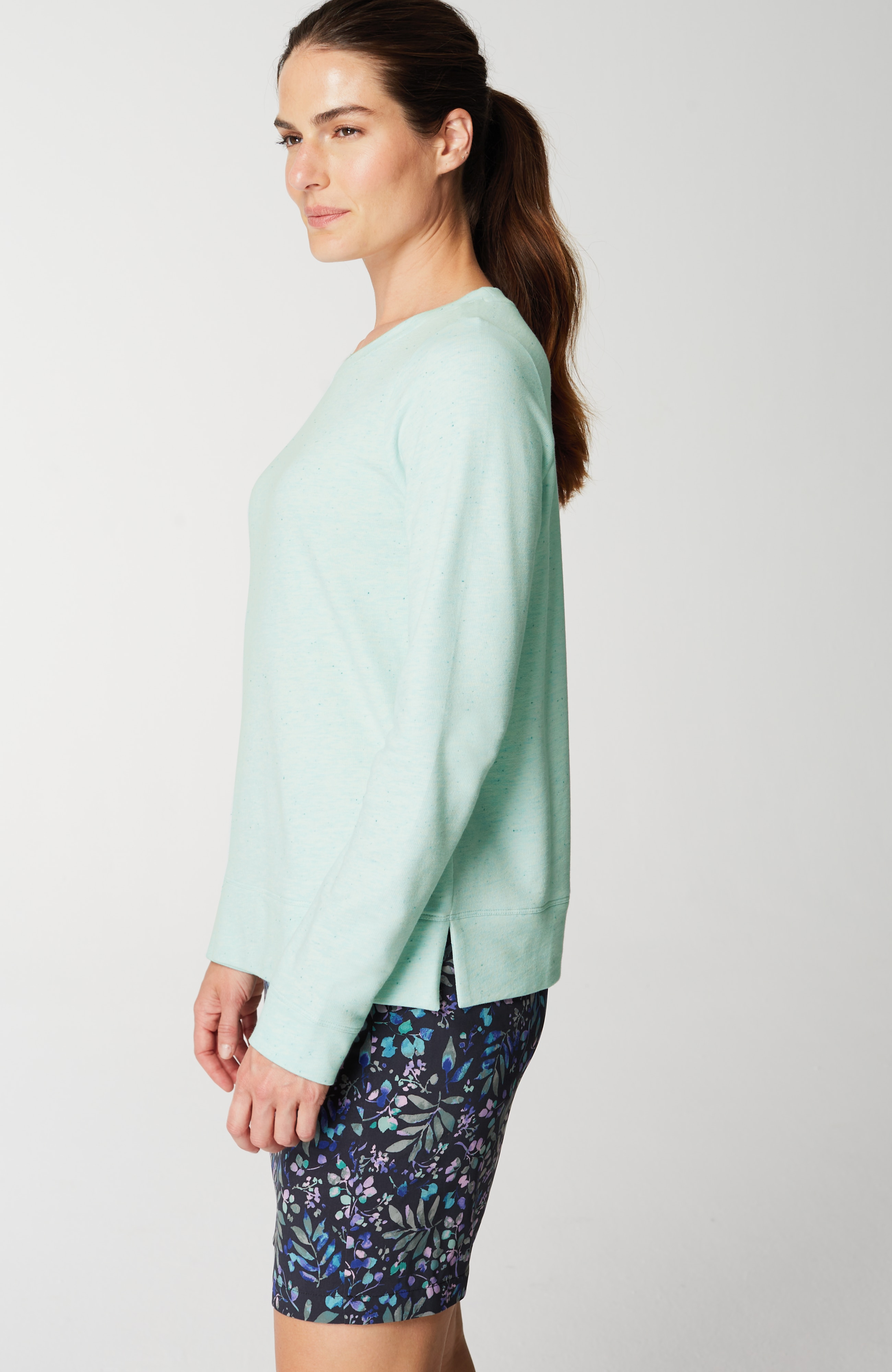 Fit French Terry Slit-Hem Sweatshirt
