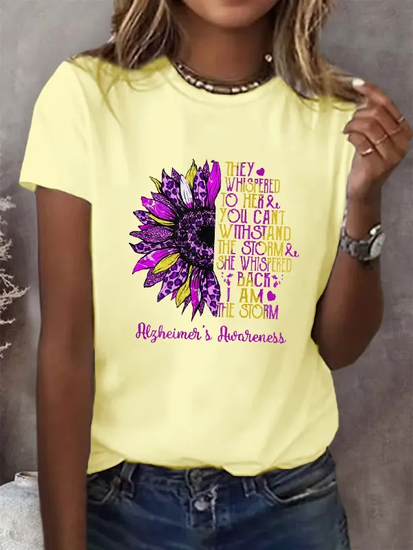 Sunflower I Am The Storm Alzheimer'S Awareness T-Shirt