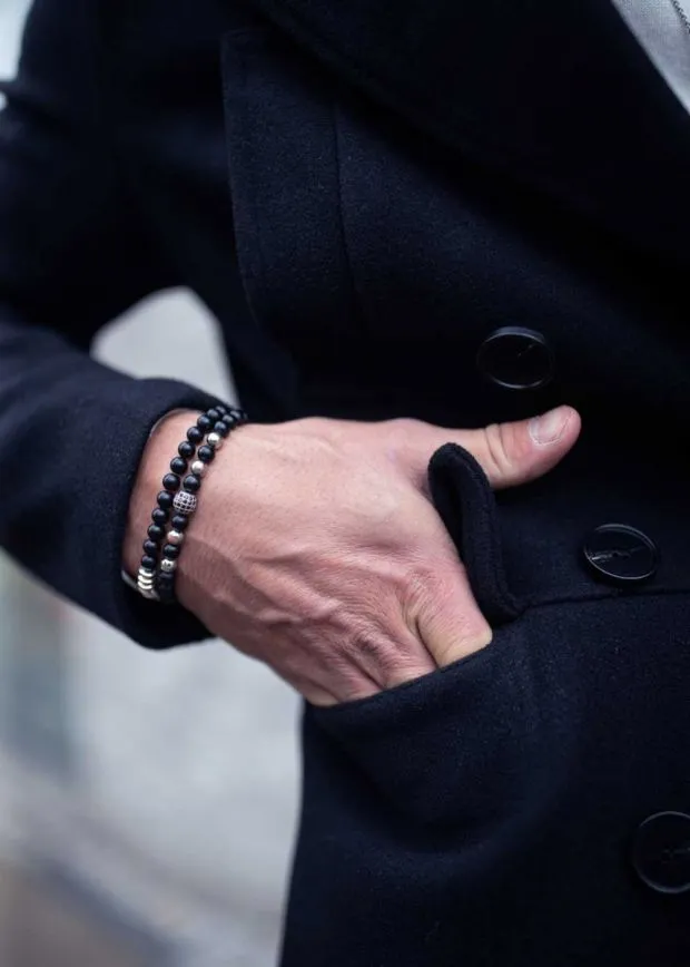 Bonucci Leather Coat Short Black