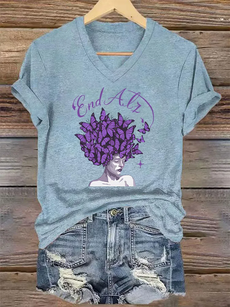 Women's Alzheimer's Print Casual T-Shirt