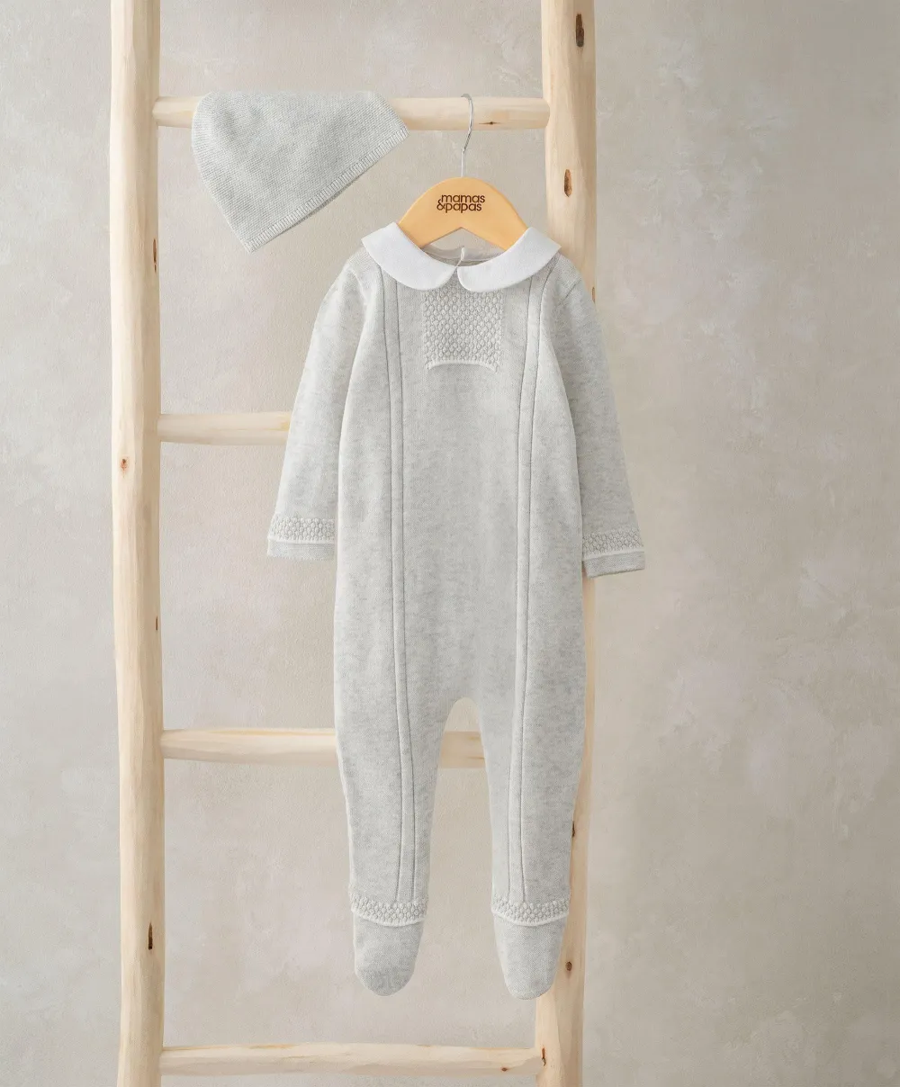 Knitted All in One & Hat  - White