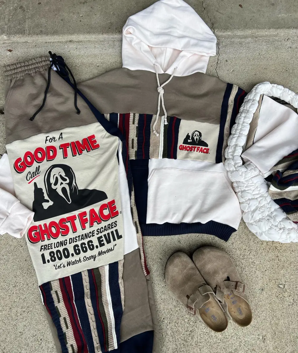 2 piece set tops and bottoms how perfect and cozy piece for your Halloween day