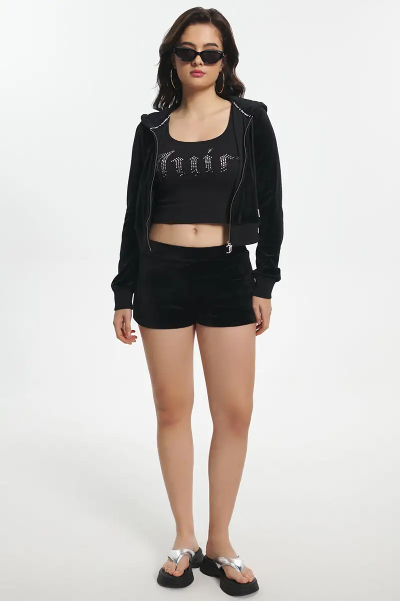 Ombre Big Bling Velour Hoodie