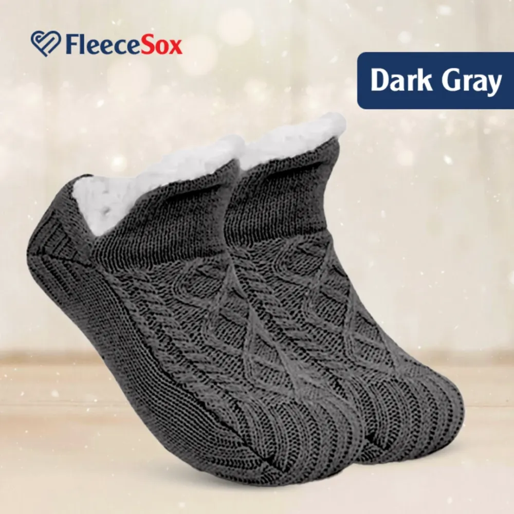 FleeceSox - Fleece-Lined Non-Slip Thermal Slippers Socks