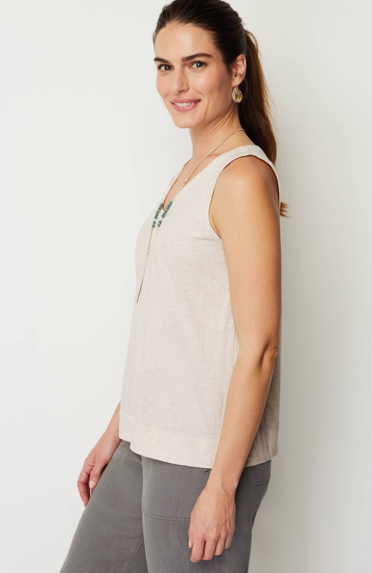 pure jill soft-v-neck layering tank