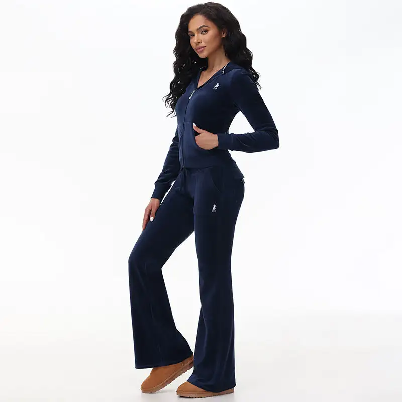 Hollywood Scottie Snap Pocket Cotton Velour Track Pants