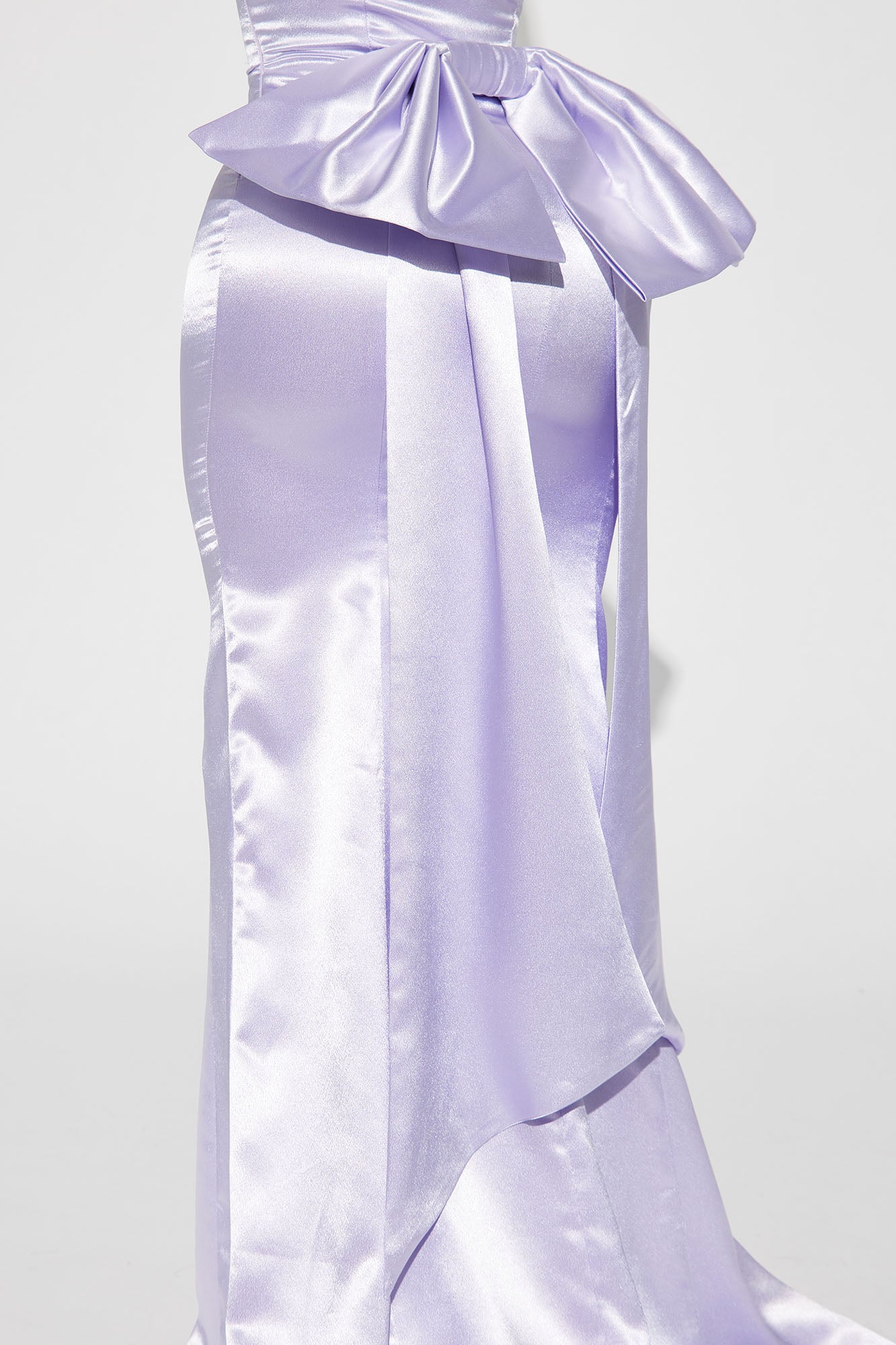 Janet Satin Maxi Dress - Lilac