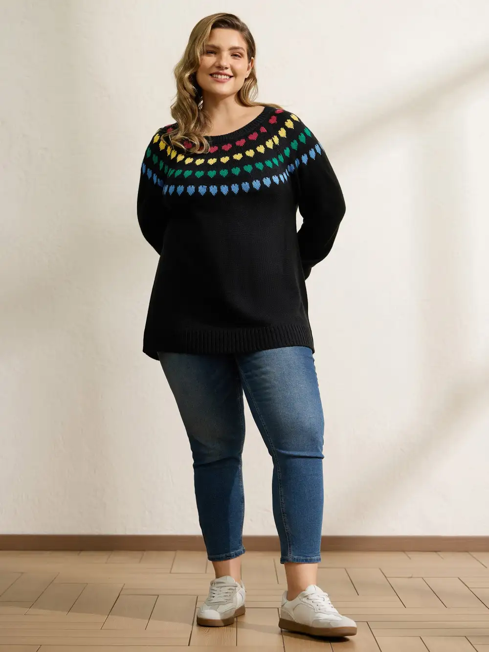 Fair Isle Hearts Yoke Pullover