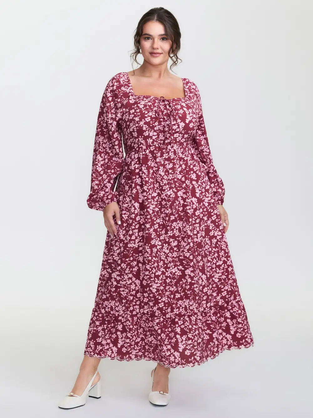 Sweet Floral Adjustable Bust Maxi Dress