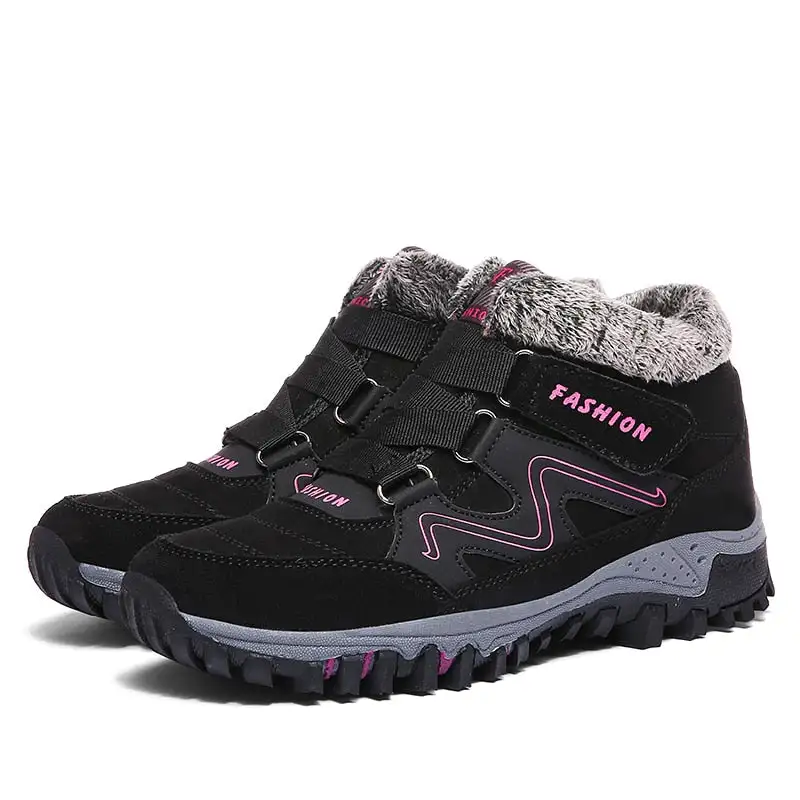 Cilool Plush Waterproof Women Snow Boots  Work Safety Rubber Shoes