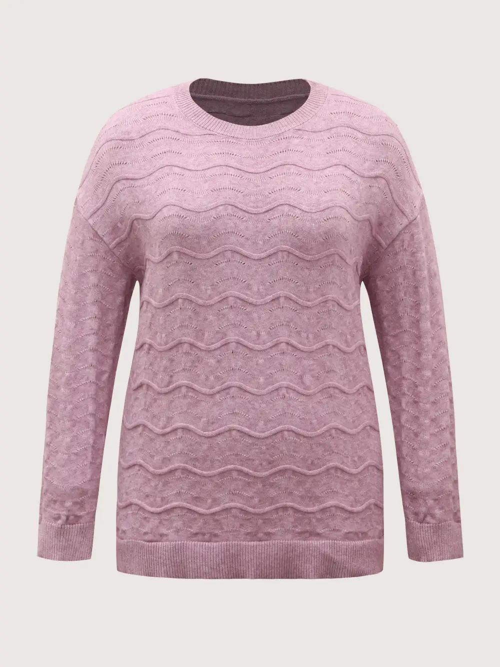 Supersoft Textured Round Neck Cut-Out Pullover