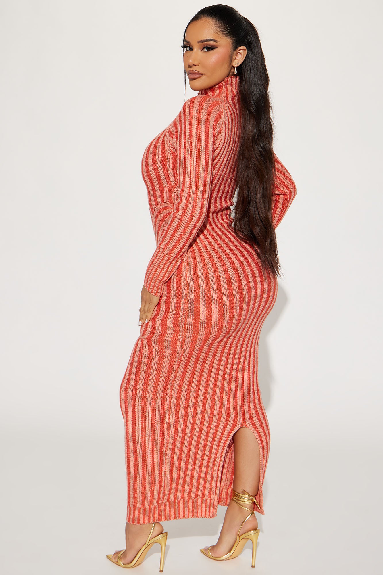 Macie Sweater Maxi Dress - Orange