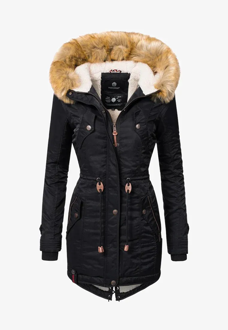 Women's padded parka coat red