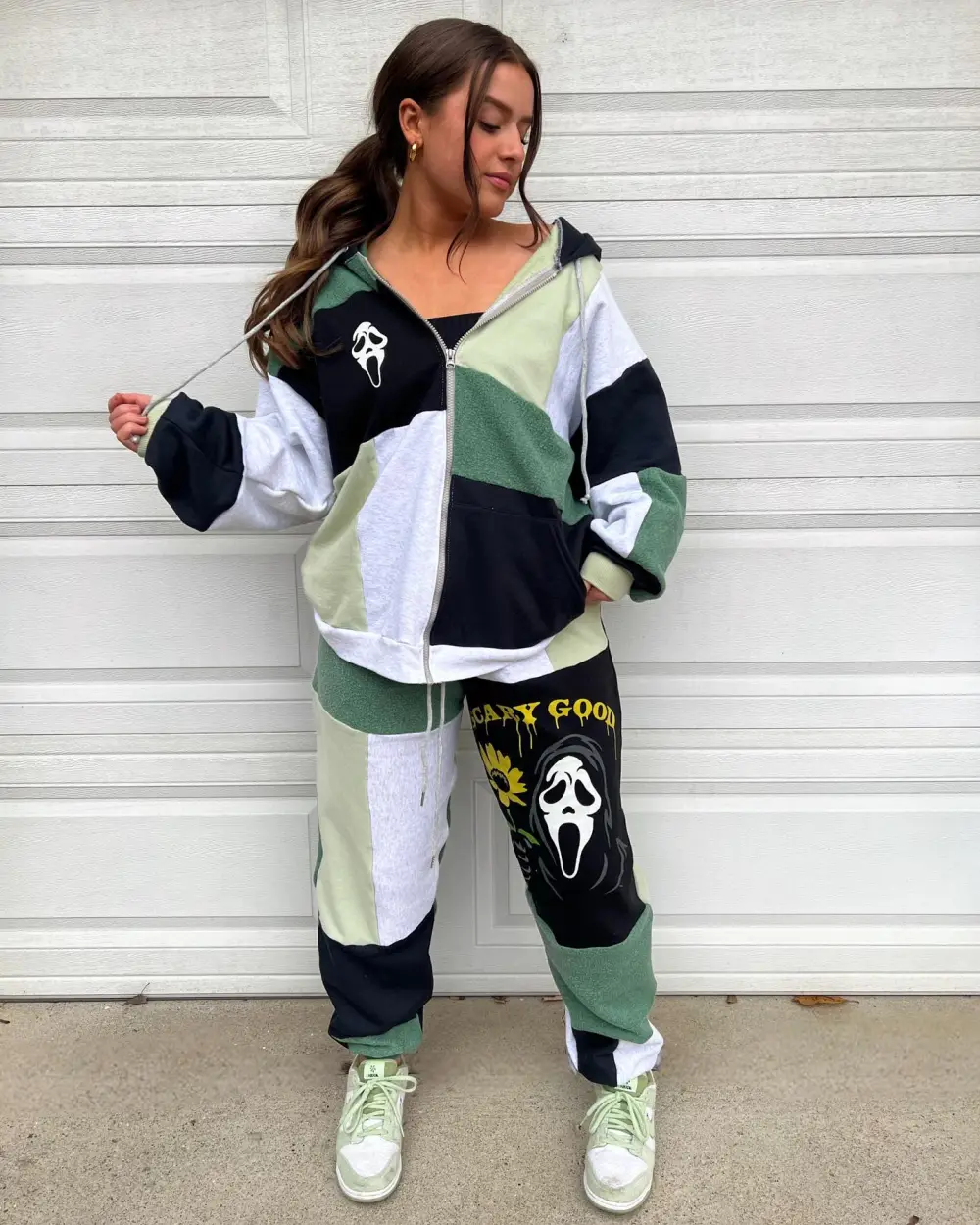 Green  2 piece set tops and bottoms how perfect and cozy piece for your Halloween day
