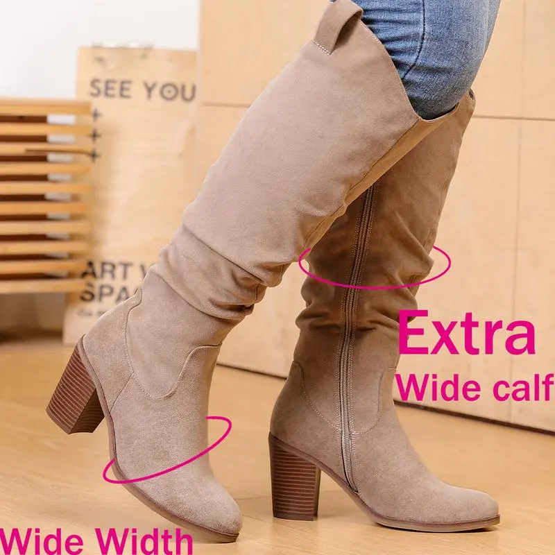 Women's Extra Wide Calf Knee High Boots, Wide Width Tall Boots.