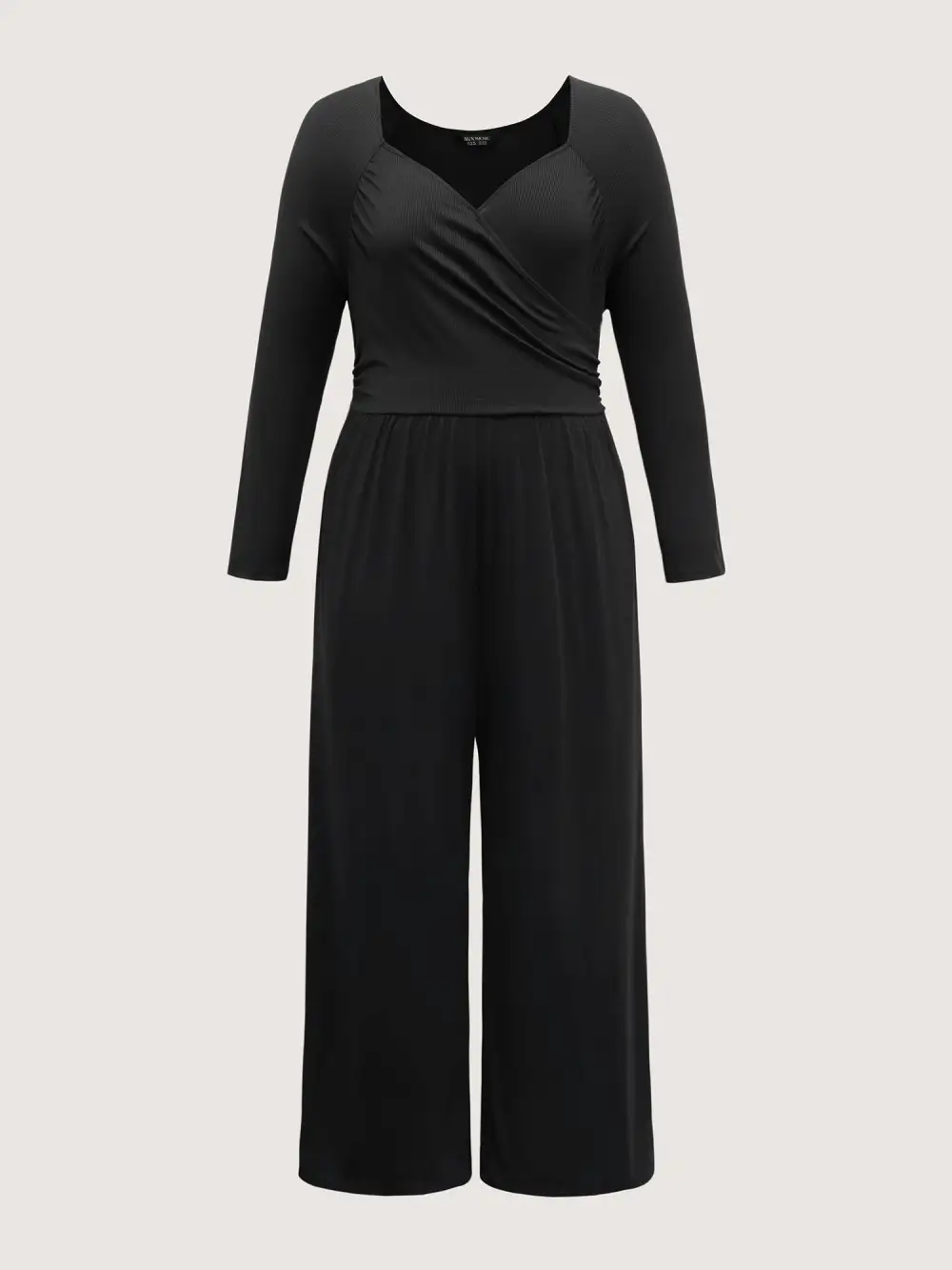 Pit Strip Textured Stretchy Raglan Sleeve Jumpsuit