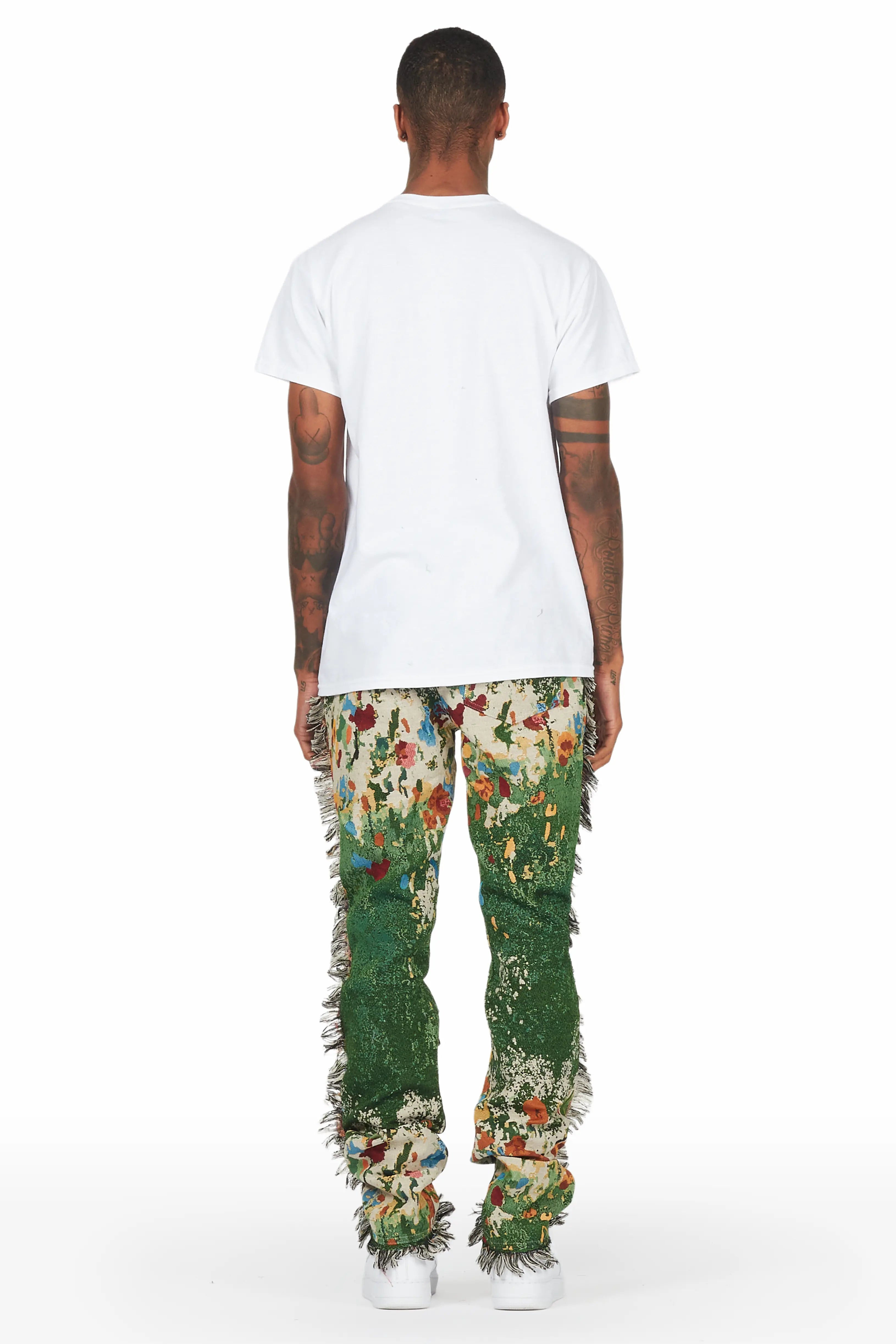 Qwin Green Tapestry Pants