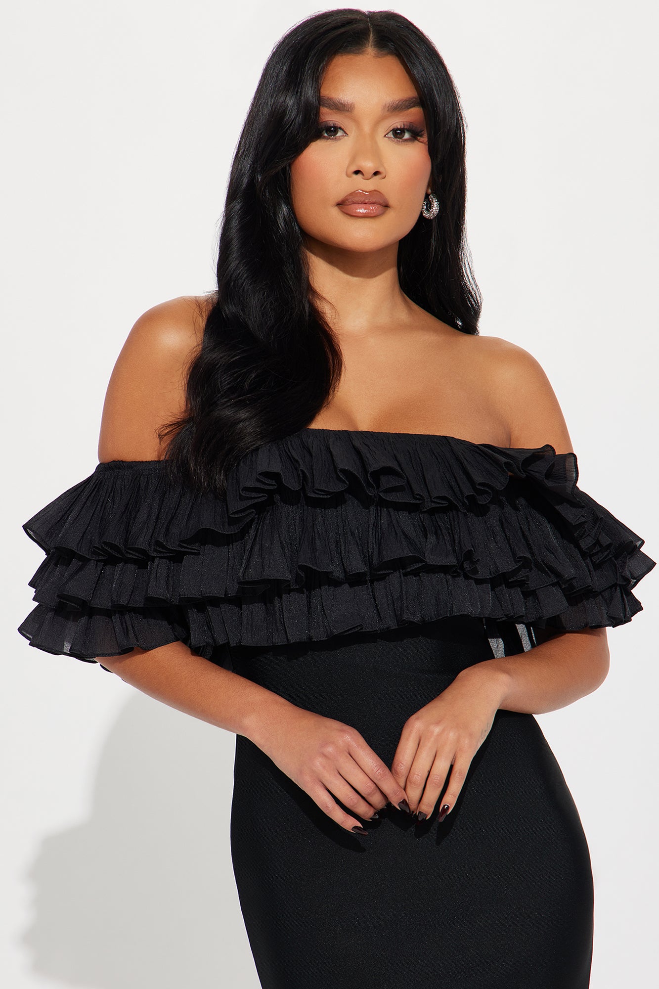 Amelia Bandage Maxi Dress - Black
