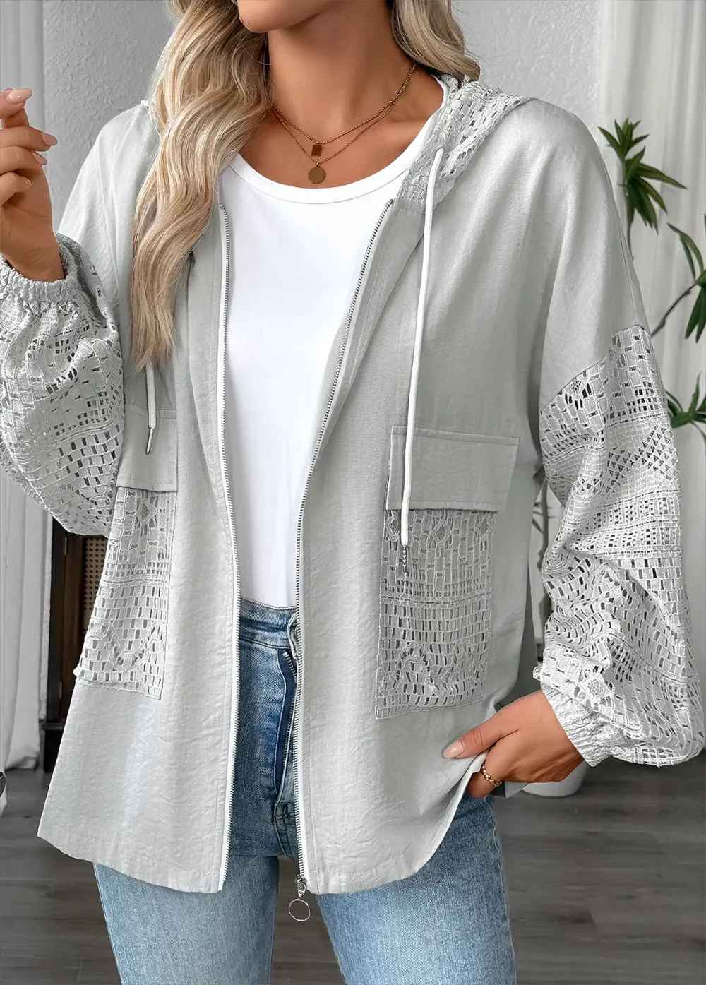 Light Grey Marl Long Sleeve Hoodie