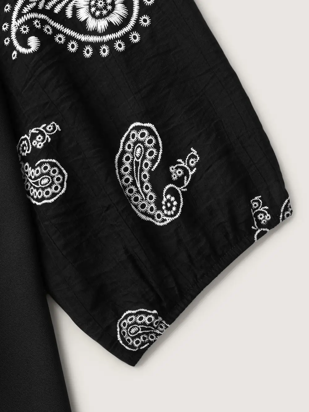 Paisley Embroidered Sleeve Spliced Blouse