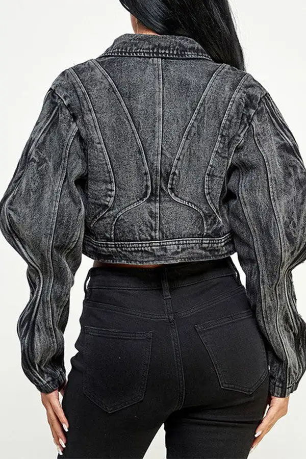 Patchwork Retro Gradient Denim Jacket