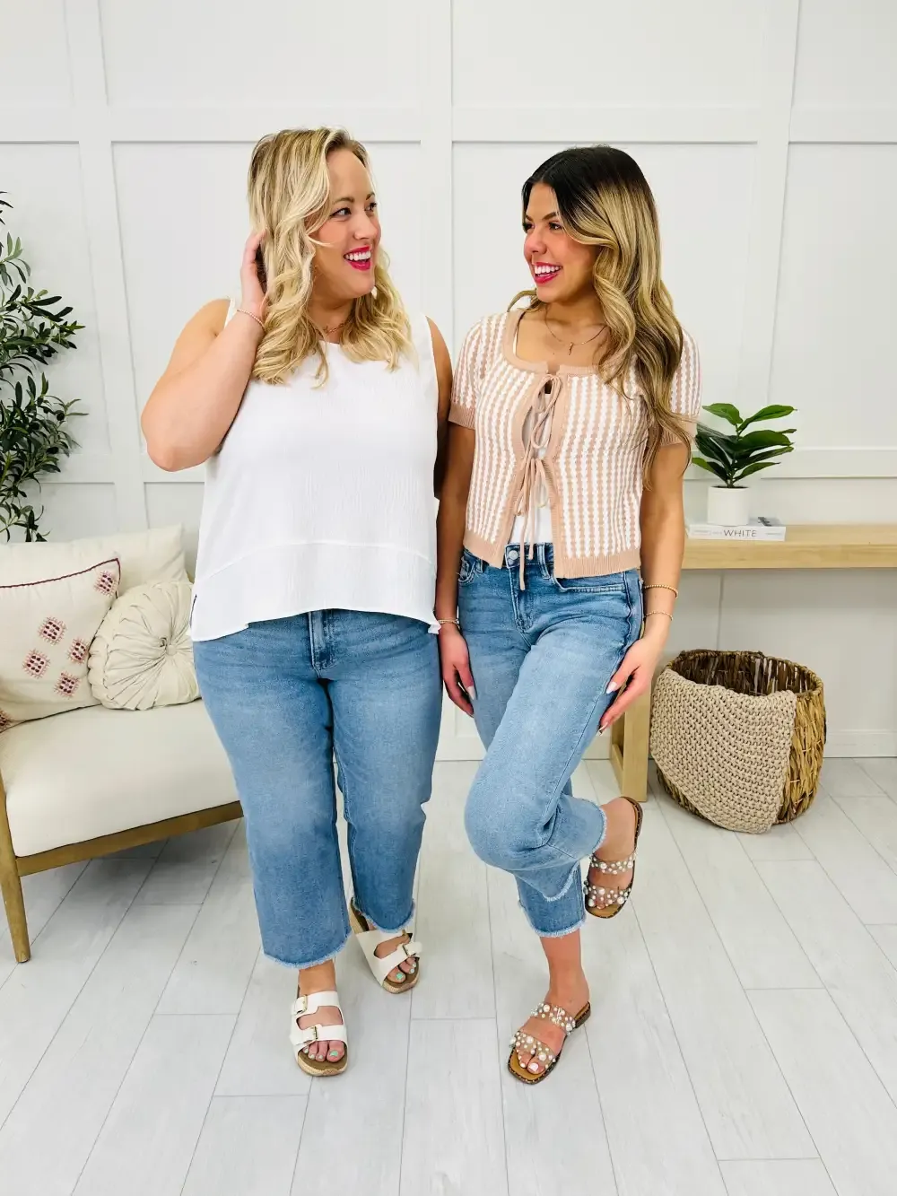 Lovervet A Cut Above Cropped Slim Wide Leg Jeans