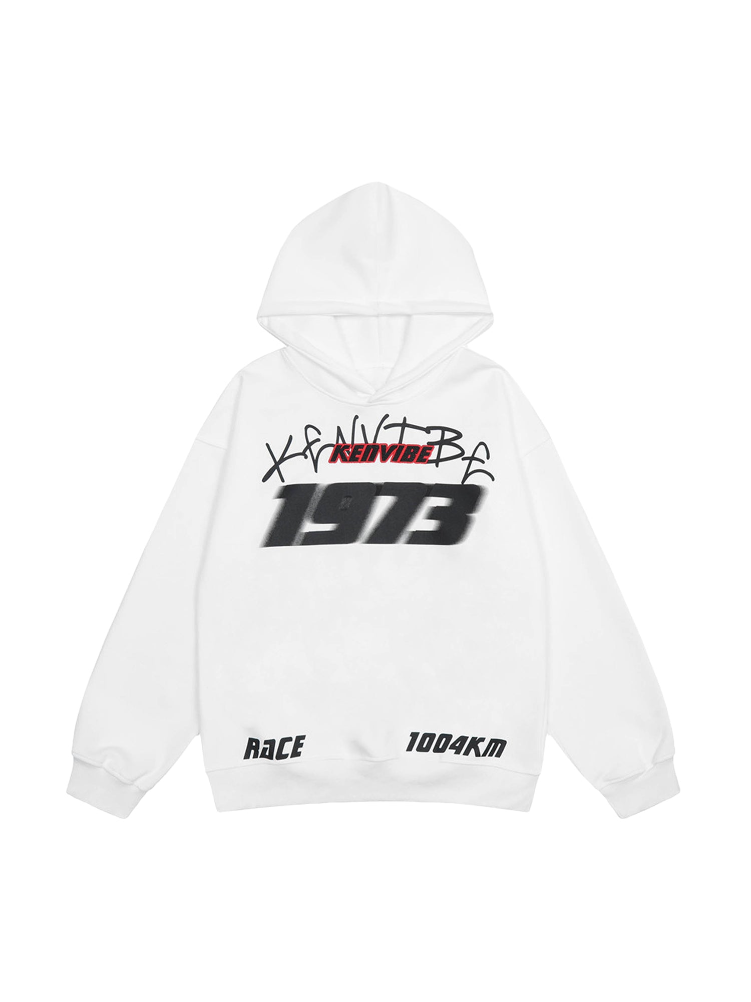 American High Street Fuzzy Digital Print Hoodie
