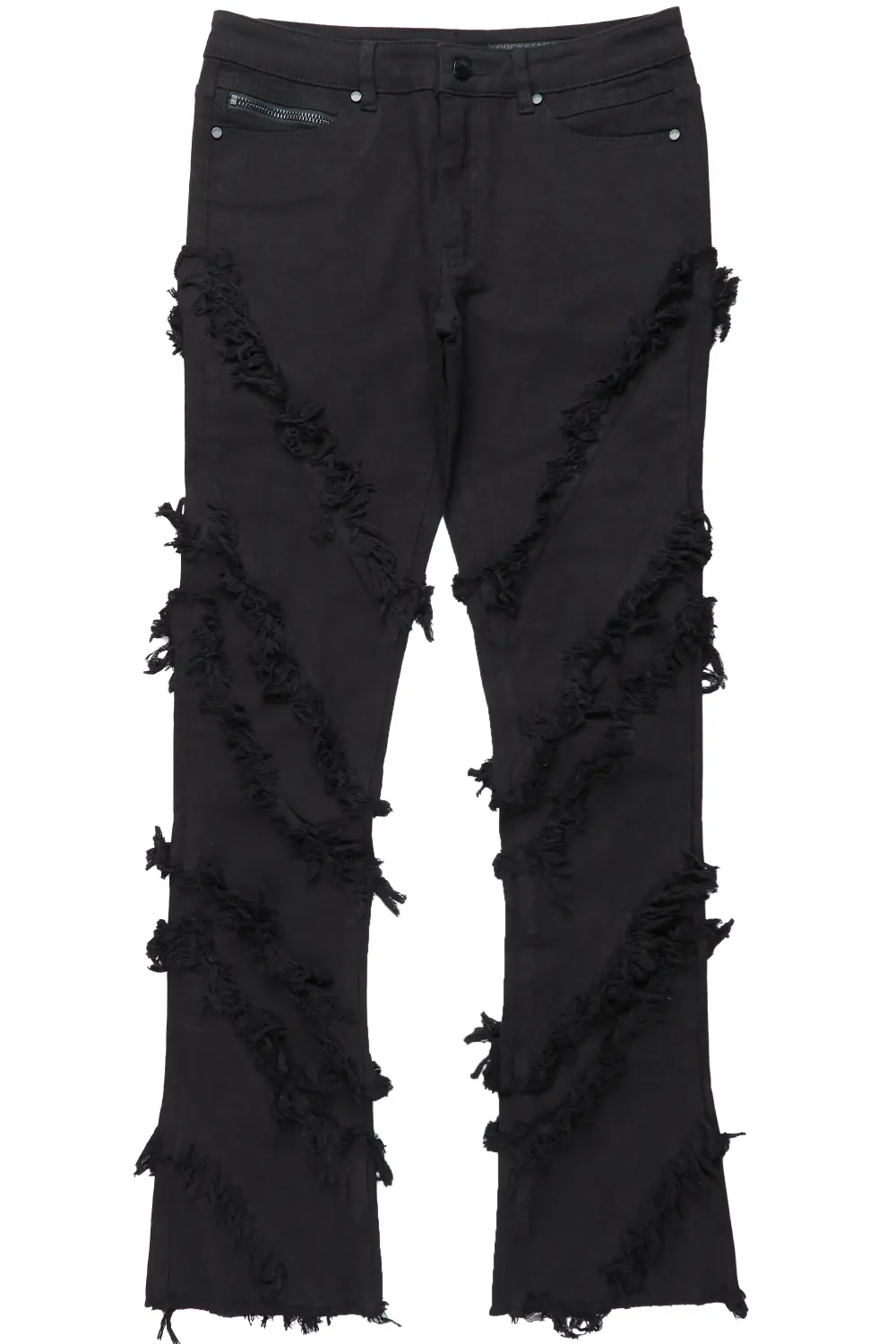 Ismael Black Stacked Flare Jean