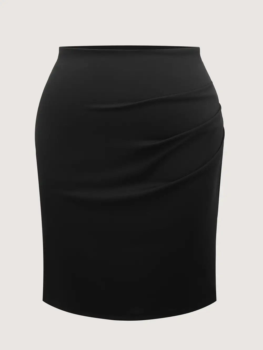 Ruched Split Hem Straight Midi Skirt
