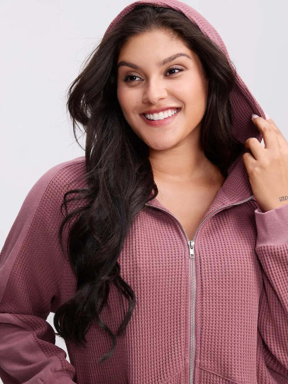 Waffle Weave Blend Pockets Jacket