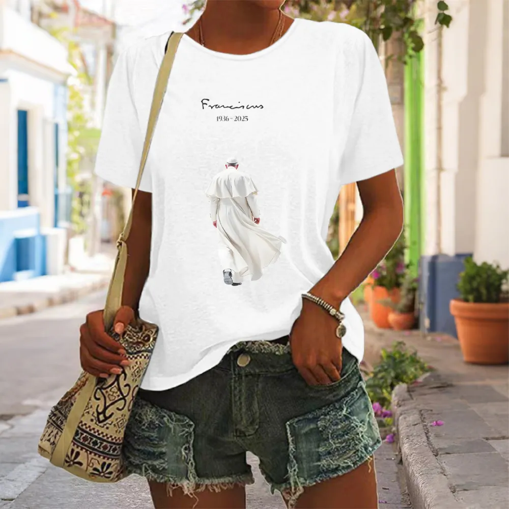 Women's Rip 1936-2025 Print Short Sleeve Round Neck Cotton T-Shirt