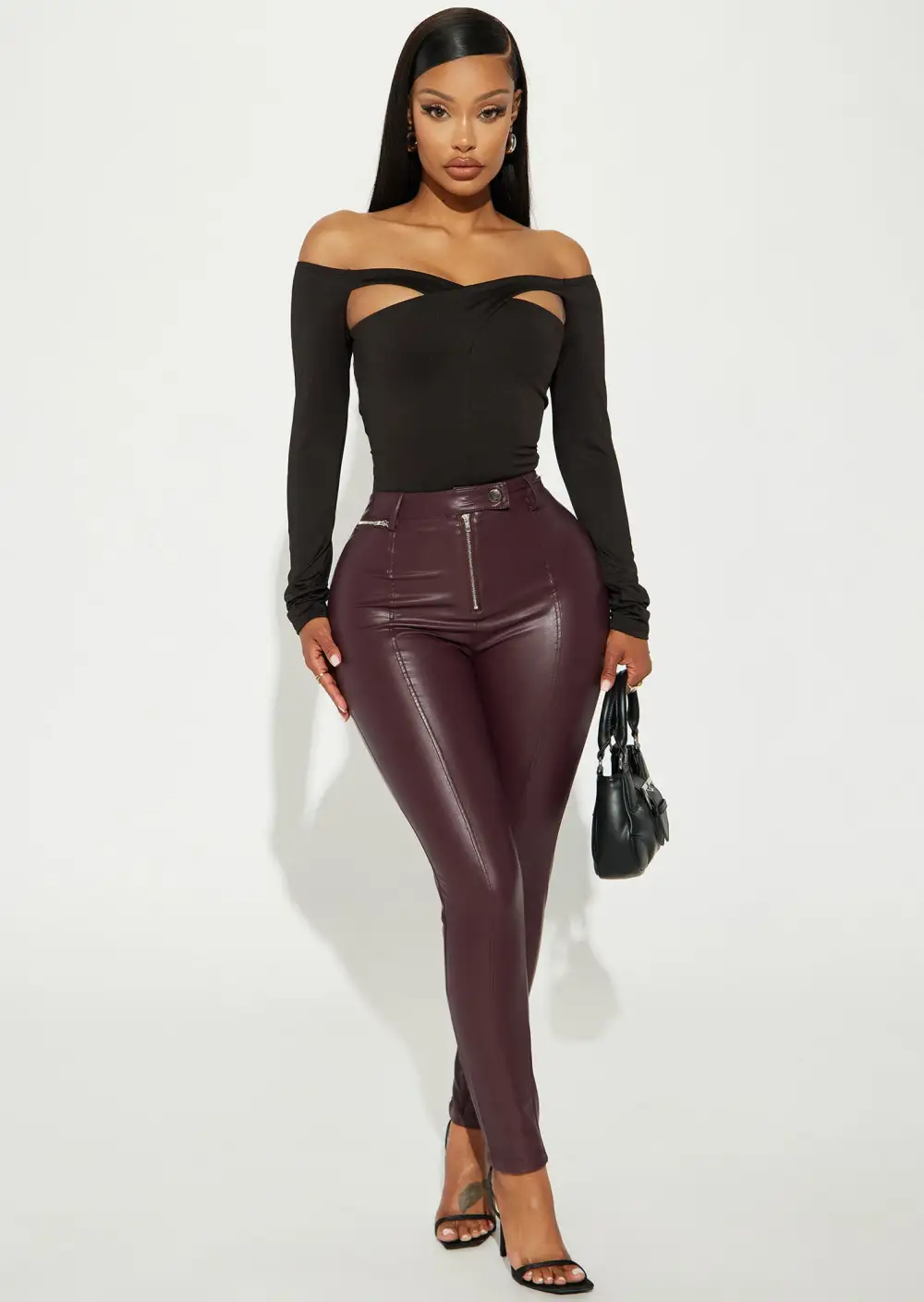 Treat Me Nice Off Shoulder Bodysuit - Black