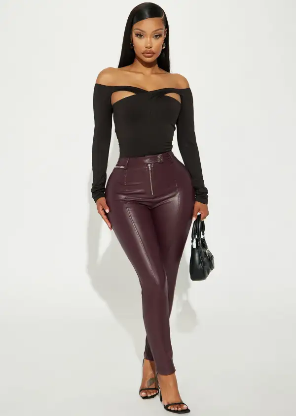 Treat Me Nice Off Shoulder Bodysuit - Black
